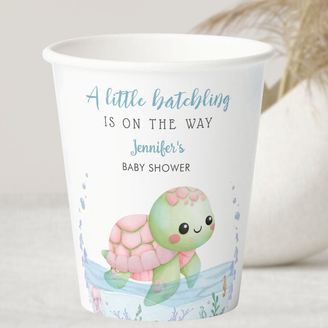 Vasos De Papel Sea Turtle Hatchling Baby Shower Girl Paper Cups (Subido por el creador)