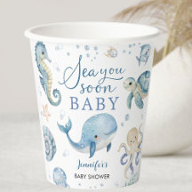 Sea You Soon Baby Shower Niño Océano Azul