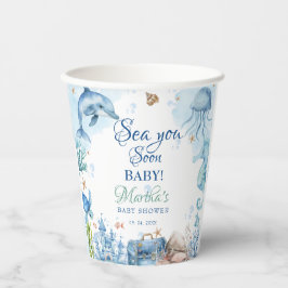 Vasos De Papel Sea You Soon Seashell Baby Shower