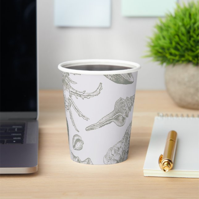 Vasos De Papel Seashell Soft Antique Art Beach Shells (in situ)