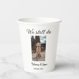 Vasos De Papel Seguimos haciendo boda pareja mascota foto nombre
