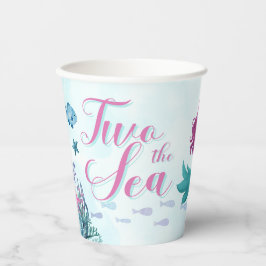Vasos De Papel Segunda Cumpleaños de la sirena azul dos Chicas de