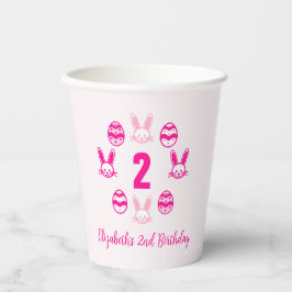Vasos De Papel Segundo cumpleaños de Pascua Rosa