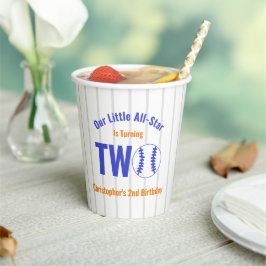 Vasos De Papel Segundo cumpleaños del Béisbol de las Estrellas