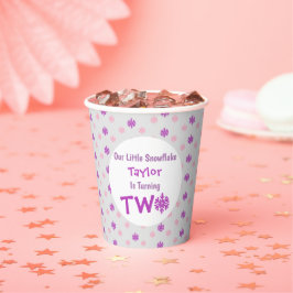 Vasos De Papel Segundo cumpleaños del pequeño copo de nieve