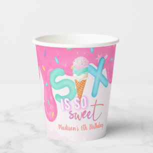 Vasos De Papel seis es tan dulce Chica de Escarcha Rosa