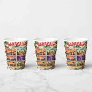 Vasos De Papel Sello de Venezuela Maracaibo Estado Zulia Tropical