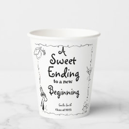 Vasos De Papel Señal de los favores de graduación dibujados a man