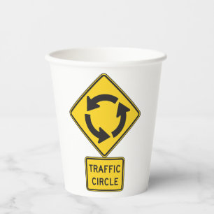 Vasos De Papel Señal de Tráfico de Diamante Amarillo de Glorieta