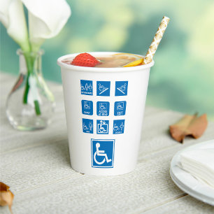 Vasos De Papel Señales de Accesibilidad para Sillas de Ruedas