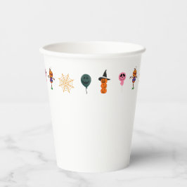 Vasos De Papel Sencilla calabaza de Halloween cara Fiesta miedo f