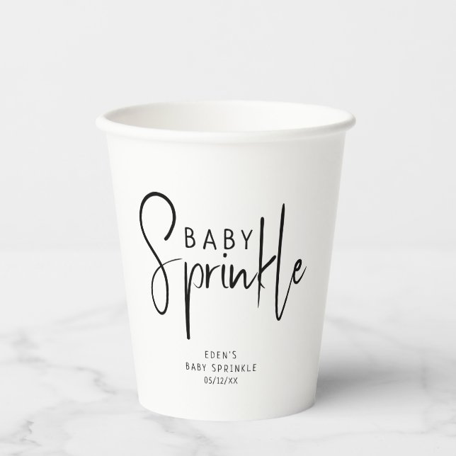 Vasos De Papel Sencilla Espolvorea Neutral de Bebé Moderno (Anverso)