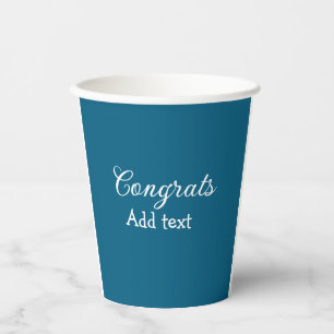 Vasos De Papel Sencillas felicitaciones mínimas graduación añadir