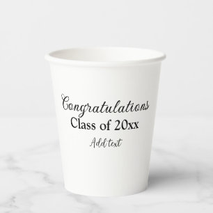 Vasos De Papel Sencillas felicitaciones por graduación mínima aña