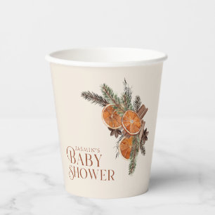 Vasos De Papel Sencillas rebanadas de Naranja seco y Baby Shower 