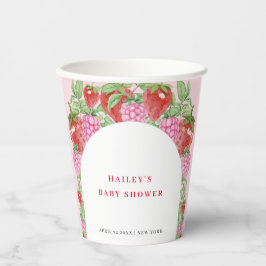 Vasos De Papel Sencillo Baby Shower de arce de fresa dulce