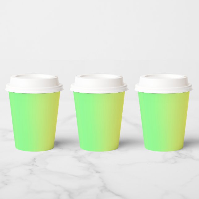 Vasos De Papel Sencillo efecto ocmbre Efecto amarillo verde (Multi)