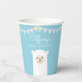 Vasos De Papel Sencillo elegante Alpaca Llama Boy Baby Shower