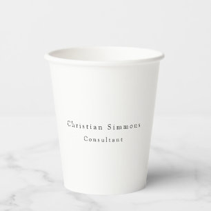Vasos De Papel Sencillo elegante blanco negro Minimalista moderno