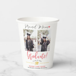 Vasos De Papel Sencillo y elegante tapón de oro de graduación gra