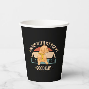 Vasos De Papel Senderismo con mi buen día de los cachorros