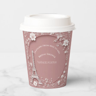 Vasos De Papel Señorita a Señora Ducha de Novia París Torre Eiffe