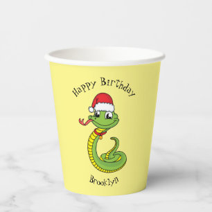 Vasos De Papel Serpiente verde suave con personalizado de sombrer