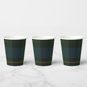 Vasos De Papel Servilletas de papel de cuadros verdes