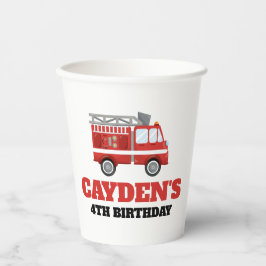Vasos De Papel Servilletas para fiesta de cumpleaños de bomberos