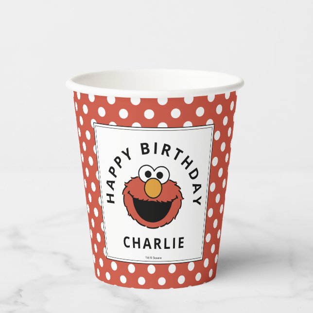 Vasos De Papel Sesame Street | Elmo Birthday Paper Cups (Anverso)