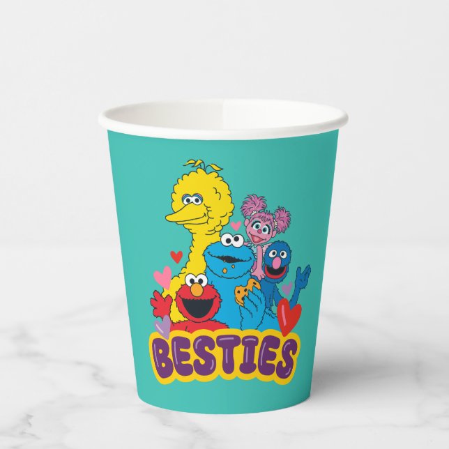 Vasos De Papel Sesame Street Valentine Besties (Izquierda)