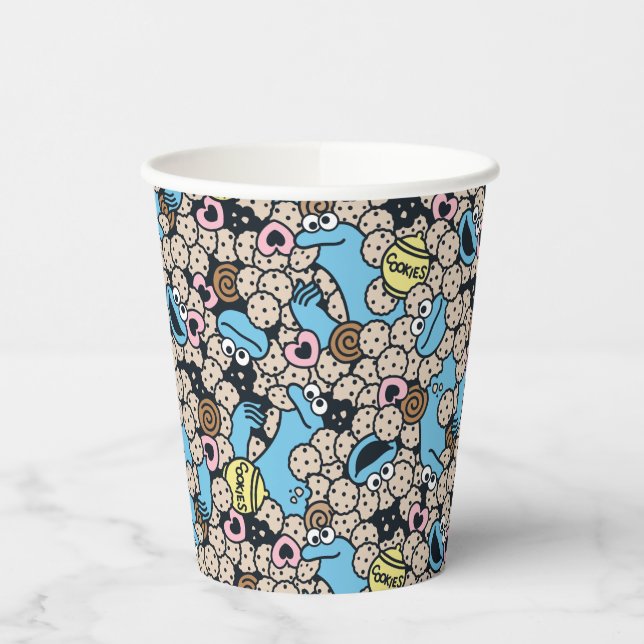 Vasos De Papel Sésamo | Modelo de doodle de galletitas de galleti (Izquierda)