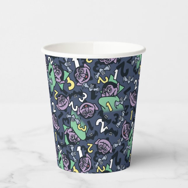 Vasos De Papel Sésamo | Patrón de conde von Count Doodle (Izquierda)