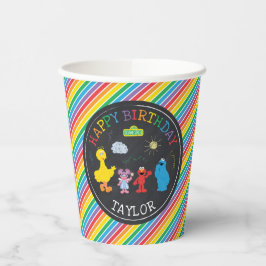 Vasos De Papel Sésamo Street Pals Chalkboard Rainbow Birday