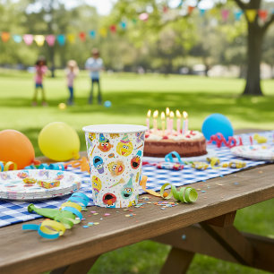 Vasos De Papel Sésamo Street Pals Confetti Cumpleaños