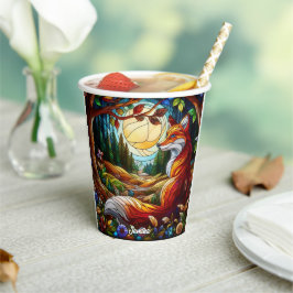 Vasos De Papel Seted Glass Look Red Fox
