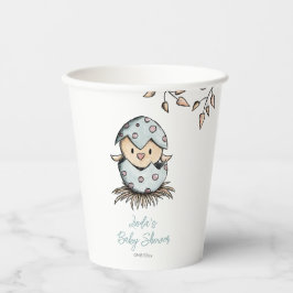 Vasos De Papel Sexo de acuarela Baby Shower Neutral para aves