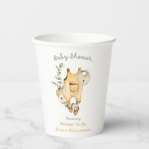 Vasos De Papel Sexo de color de agua Neutral Boho Baby Shower