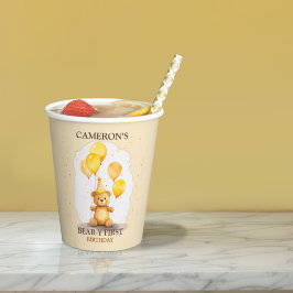 Vasos De Papel Sexo de nacimiento del primer cumpleaños: oso amar