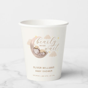 Vasos De Papel Sexo Neutral Bearly Wait Moon Star Sleepy Bear