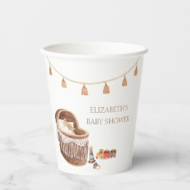 Vasos De Papel Sexo Neutral Cute Boho Bassinet Baby Shower