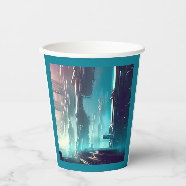 Vasos De Papel SF Ciudad futurista 1 (Anverso)