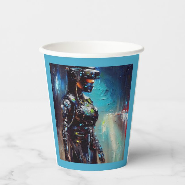 Vasos De Papel SF - Héroe Cyberpunk 2 (Anverso)
