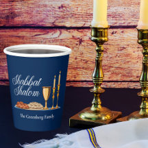 Shabbat Shalom Personalizado Blue Sabbath Dinner