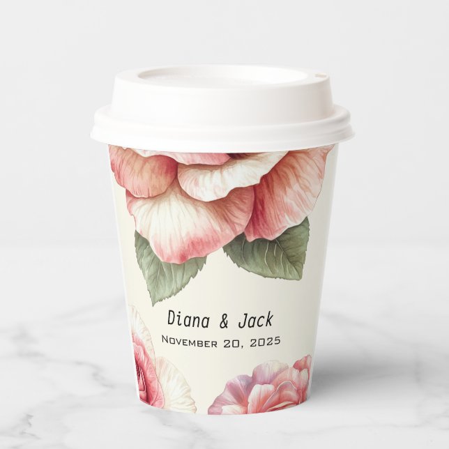 Vasos De Papel Shabby Pink Rose (Anverso)
