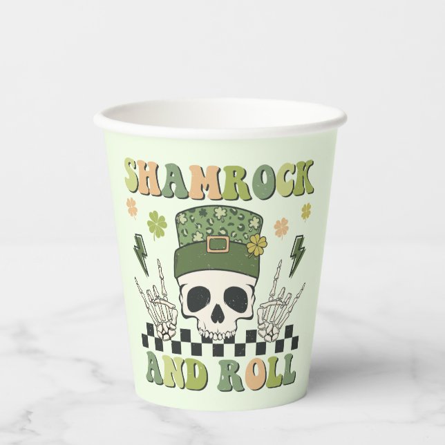Vasos De Papel Shamrock and Roll - Skeleton Clover (Anverso)