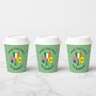 Vasos De Papel Shamrock Scot Lion Ireland USA Personalized Text
