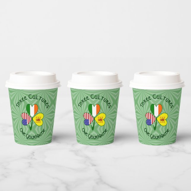 Vasos De Papel Shamrock Scot Lion Ireland USA Personalized Text (Multi)