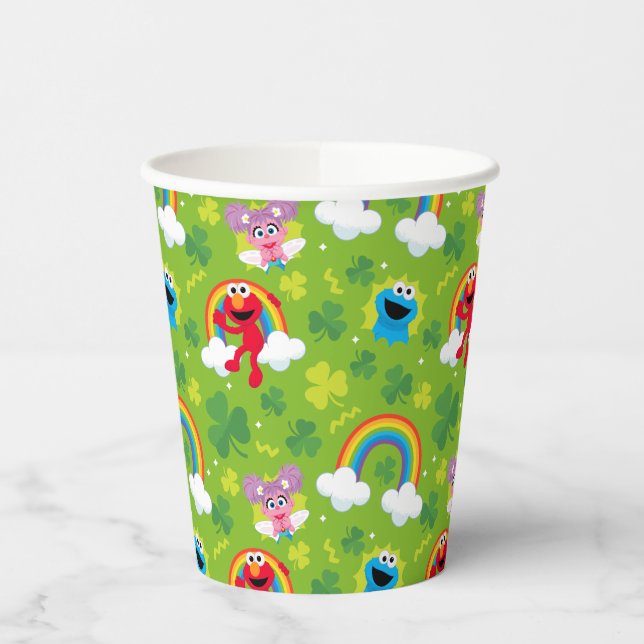 Vasos De Papel Shamrock y patrón arcoiris en Plaza Sésamo (Izquierda)