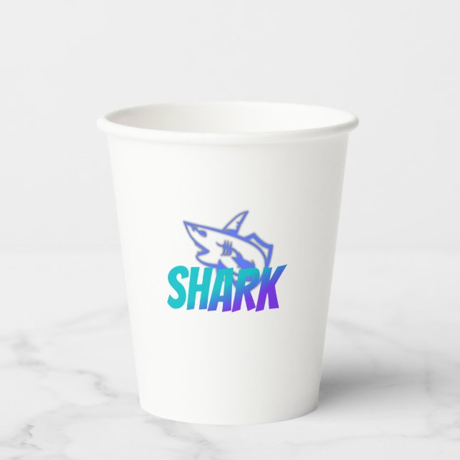 Vasos De Papel Shark  | Bold Ocean Predator Design for Gym & Gift (Anverso)
